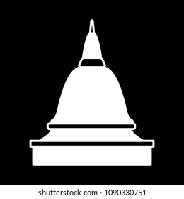Temple icon. Silhouette temple vector icon for web design isolated on black background