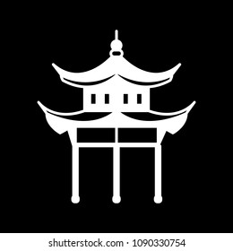 Temple icon. Silhouette Temple vector icon for web design isolated on black background