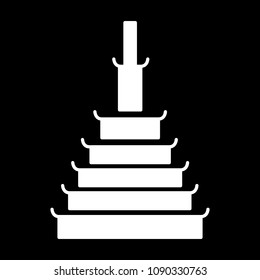 Temple icon. Silhouette Temple vector icon for web design isolated on black background