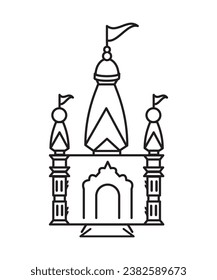 icono de templo, icono de mejor línea vector.