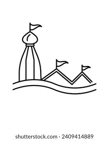 temple icon, vector best line icon.