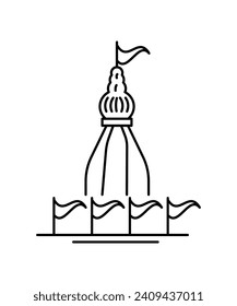 Tempelsymbol, Vektorsymbol der besten Linie.