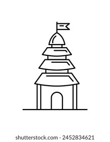 temple icon, vector best line icon.