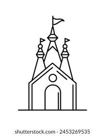 temple icon, vector best line icon.