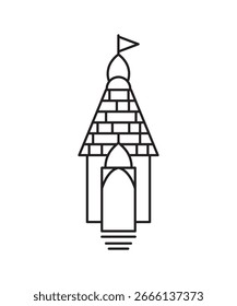temple icon, vector best line icon.