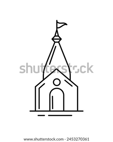 temple icon, vector best line icon.