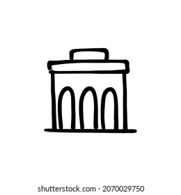 icono de templo en vector. Logotipo - Doodle