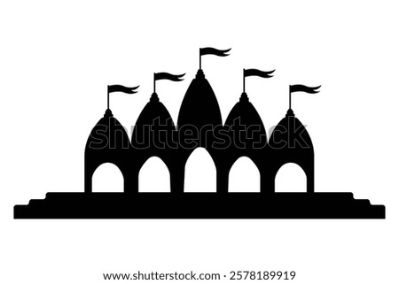 Temple icon, vector. Silhouette of Hindu Temple icon. Temple symbol design from Religion. Vector illustration.
