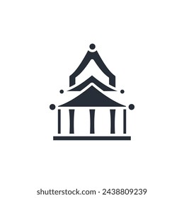 temple icon. vector.Editable stroke.linear style sign for use web design,logo.Symbol illustration.