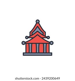 temple icon. vector.Editable stroke.linear style sign for use web design,logo.Symbol illustration.