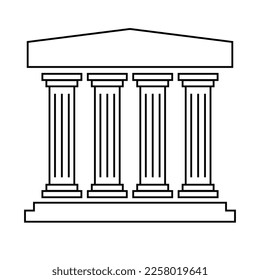 Temple Icon. World Heritage. Vector.