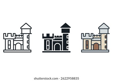 temple icons isolated on White Background. Flat style design