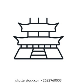 temple icons isolated on White Background. Flat style design