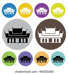Temple icons set.Vector illustration
