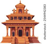 Temple Illustration, design, Temple Vector, Hinduism, God Mandir Vector