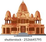 Temple Illustration Vector, Hindu Temple, Mandir Vector