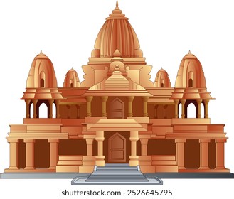 Temple Illustration Vector, Hindu Temple, Mandir Vector