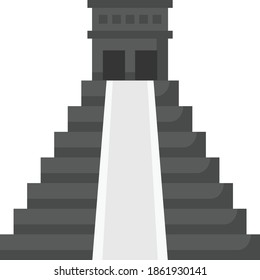 Templo de Kukulcan El Castillo diseño de ícono de color vectorial, concepto Chichen Itza, símbolo de cultura mexicano sobre el fondo blanco, signos de aduanas y tradiciones, cinco de Mayo elementos de vacaciones federales