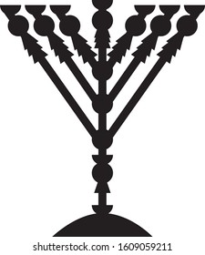 Temple Lamp - Black vector silhouette on a white background. Diagonal nests.
