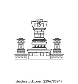temple line art logo minimalist vector logo tower