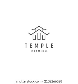 Temple line logo. Korean Traditonal Hanok modern Logo Design