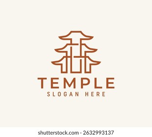 Logotipo de la línea del templo Imagen de Vector