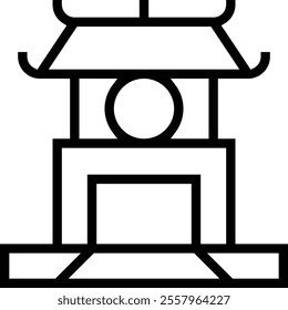 temple of literature icon. Thin linear style design isolated on white background