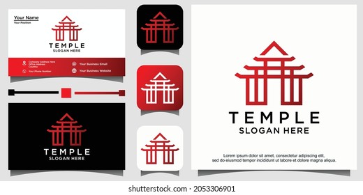 temple logo design concept.universal temple logo Vector