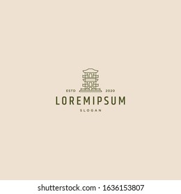 Temple logo design retro style