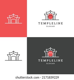 Temple logo icon flat design template 