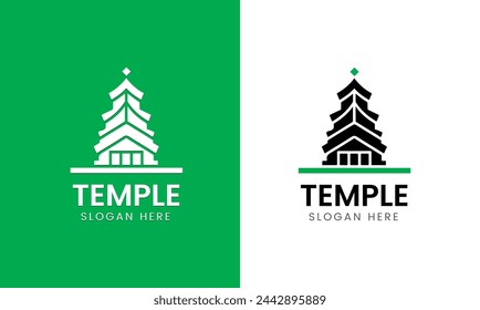 Icono del logotipo del templo símbolo torre de la iglesia religión diseño del logotipo minimalista plantilla moderna