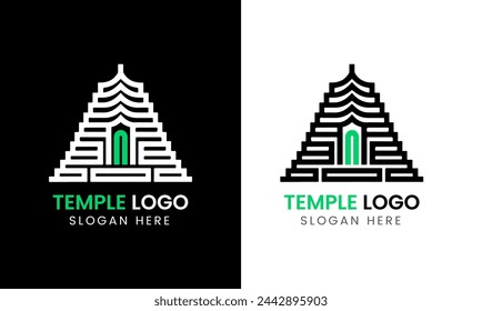 Temple logo icon symbol church tower religion building logo design minimalist modern template