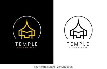 Temple logo icon symbol church tower religion building logo design minimalist modern template
