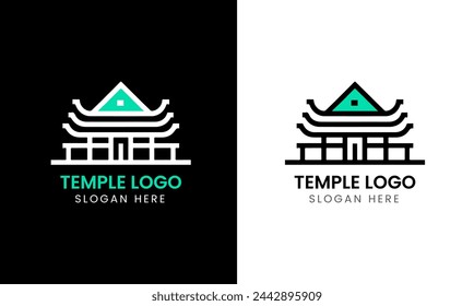 Temple logo icon symbol church tower religion building logo design minimalist modern template