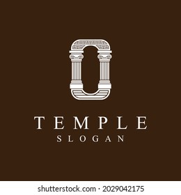 Temple logo with letter O concept