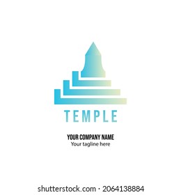 Logo del templo. símbolo, icono vector. colores degradados.