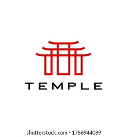 ilustración de icono del vector del logotipo del templo