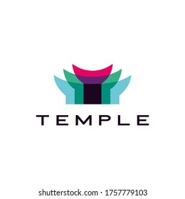 temple logo vector icon illustration	
