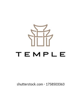 ilustración de icono del vector del logotipo del templo