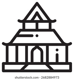 Temple Modern Vector Icon - Minimal Illustration Symbol Template für Web Mobile App UI Design