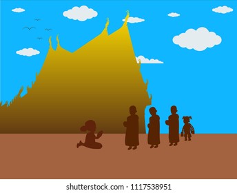 temple and neophyte isolated on background 