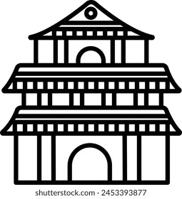 Temple outline icon vector illustration