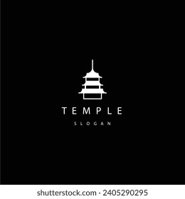 Plantilla de diseño del logotipo del contorno de templo