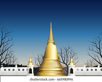 temple and pagoda in deep forest