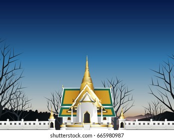 temple pavilion and wall in deep forest