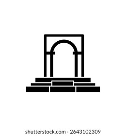 Temple Platform with Framed Arch Traditional Architectural Exterior Design