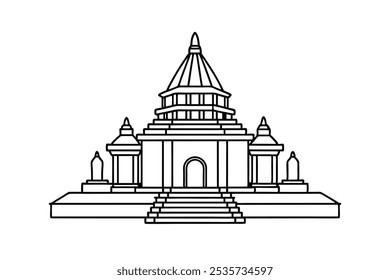 Un templo que reza lugar Ilustración vectorial