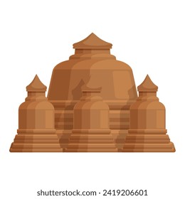 Temple promotion icon cartoon vector. Country patriotic. Myanmar sign