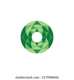 temple shaped logo seen from above playing with different green colors