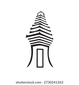 silueta de templo Simple Vector único